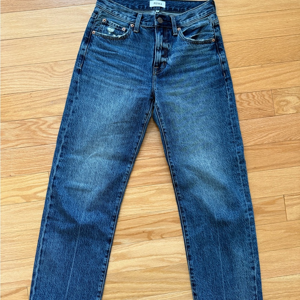 pistola Straight-Leg Women's Jeans in Medium Blue Wash - Picture 5 of 10